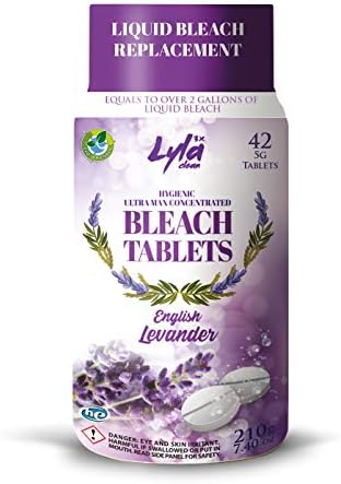 Çamaşır ve Temizlik için Lyla 3X Clean Ultra Max Konsantre Su Aktif Ağartıcı Tabletler. 42 Tablet 7.4 OZ Fosfatsız Sıvı Ağartıcının